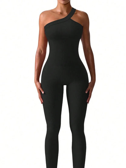 One-Shoulder Fitness Suit